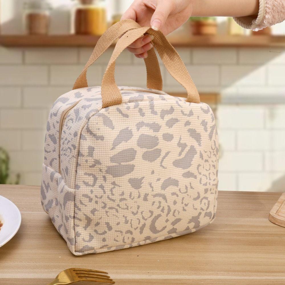 Durable Thermal Lunch Bag Insulated Ink Pattern Food Storage Pack Multi-purpose Large Capacity Picnic Bag