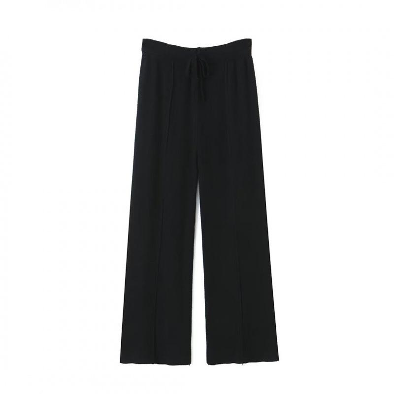 2025 Winter European Style Versatile Knit Elastic Waist Pants Small