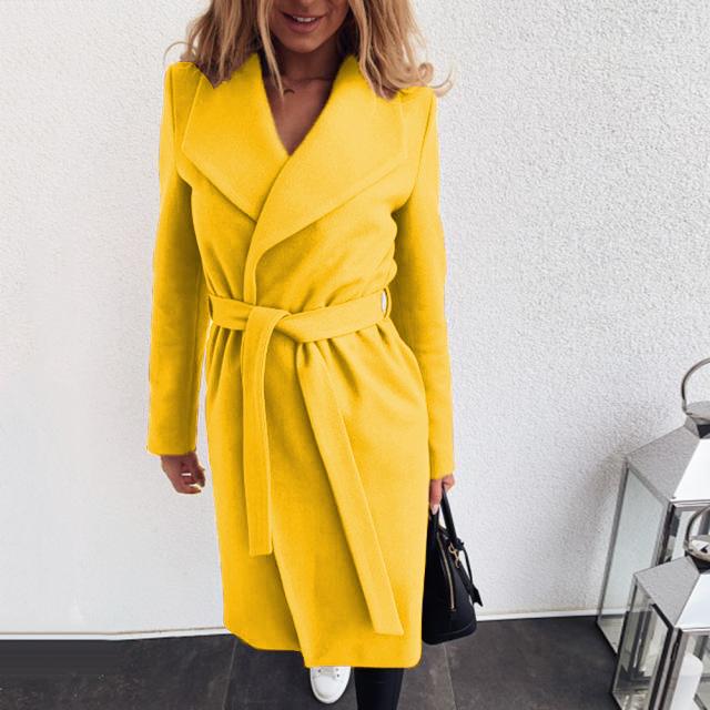 YYFS Moda damă ocazional imprimeu în culori uni Toamnă Iarnă Mâneci lungi POLO Gât Jachete și paltoane