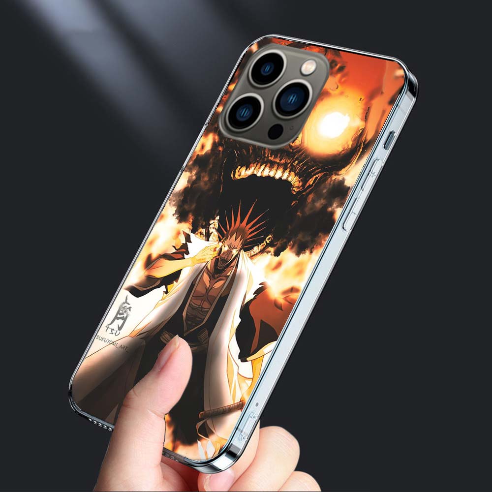 BLEACH Zaraki Kenpachi Phone Case For Iphone 16E 15 Pro 14 Plus 17E 16 17 Pro Max Air 11 12 13 Mini Shockproof Capa Cute Cove