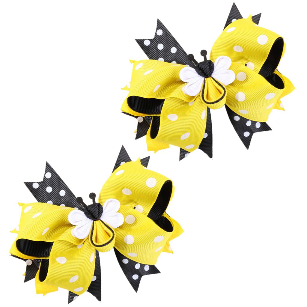 1Pair Cute Flower Ribbon Bows Hair Clip For Women Girls Sweet Style Accessory Hairpin Party Hairpieces For Daily Wear