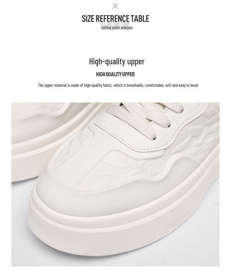 2025 Men's Trendy Thick-Soled White Sneakers: Versatile Autumn Casual Sports Shoes