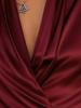 Autumn 2025 Women's Satin V-Neck Versatile Top - Elegant and Professional Design