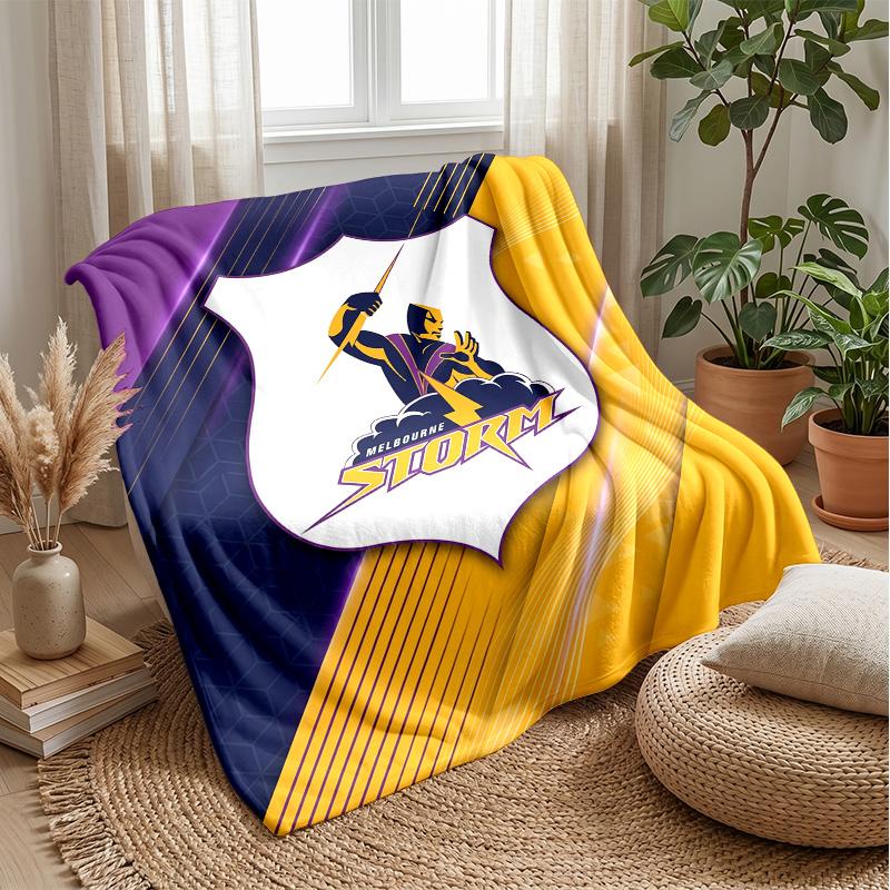 Melbourne Storm Flannel Fleece Blanket Cozy Warm Throw Blanket For Couch Bed Travel All Season Use