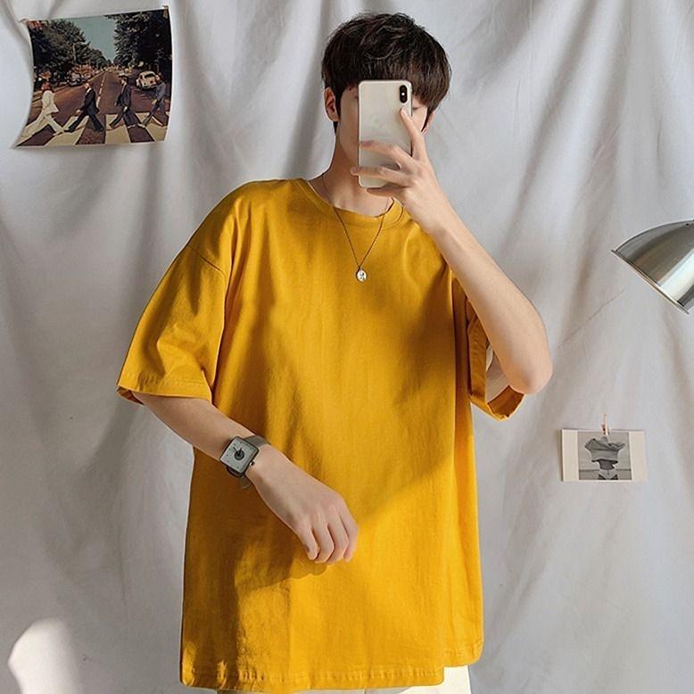 Koszulka dla par Koszulka z pięcioma rękawami, ubrania do klasy, koszulka z krótkim rękawem, koszulka do pracy, koszulka na przyjęcie ukończenia szkoły, luźna, jednokolorowa