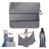 [Recommended by Travel Professionals] Travel Blanket with Foot Pocket & Neck Snap, Compact Storage, Integrated Storage Pouch, Portable Blanket for Com