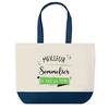 Tote Bag - PLANETEE - Blue Bottom Shopping Bag « Best Sommelier of All Time » - Cotton 40x45 Cm - No Closure - Blue