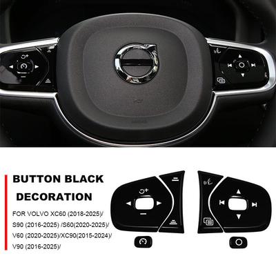 For Volvo S90 XC60 V90 S60 XC90 V90 V60 Steering Wheel Trim Sequin Frame Button Interior Trim Supplies Decorative Car Stickers