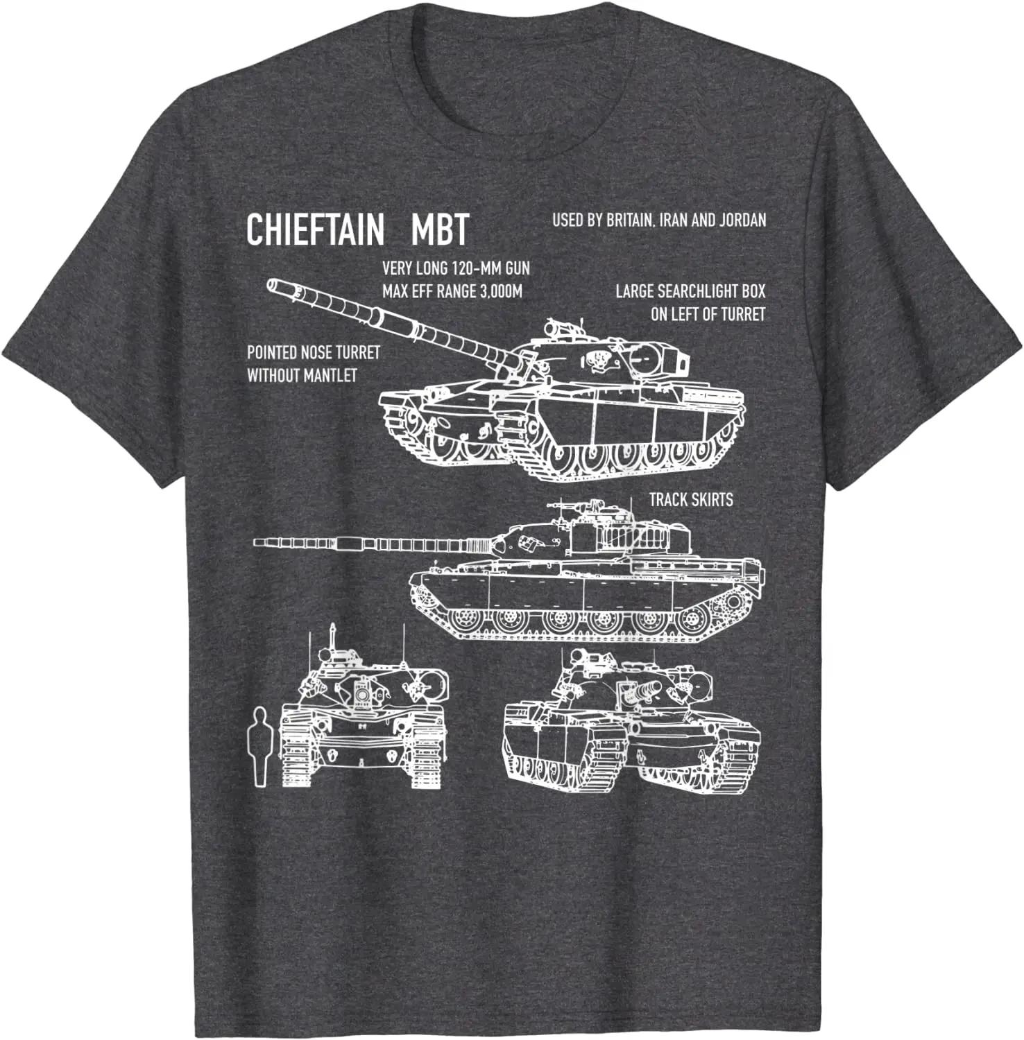 

Chieftain British Army Tank FV4201 Blueprint Men TShirt Short Casual 100 COTTON ONeck Harajuku T Shirts S
