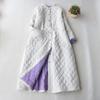 Cappotto Trapuntato Invernale da Donna, Vestibilità Larga, Caldo: Cappotto Casual, Lunghezza Media, Stile Artistico