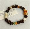 Genuine Coffee Bean Cat Paw Beaded Bracelet - Stylish Elastic Rope Couple Bangle