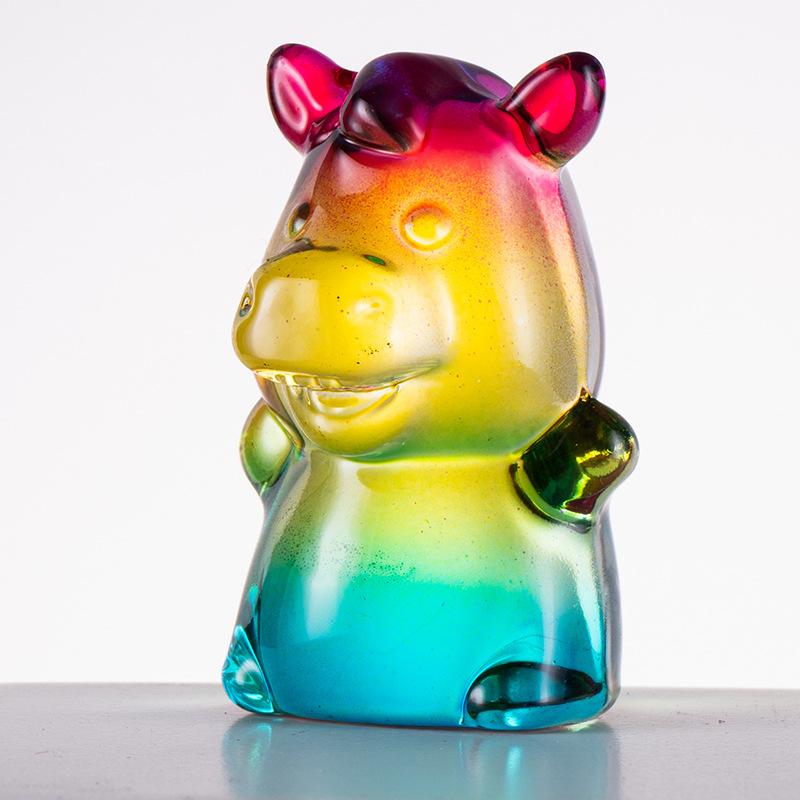 

Colorful Crystal Luxury Horse Ornament Statue Zodiac Horse Figurine Cute Little Animal Model Home Desktop Decoration Collection