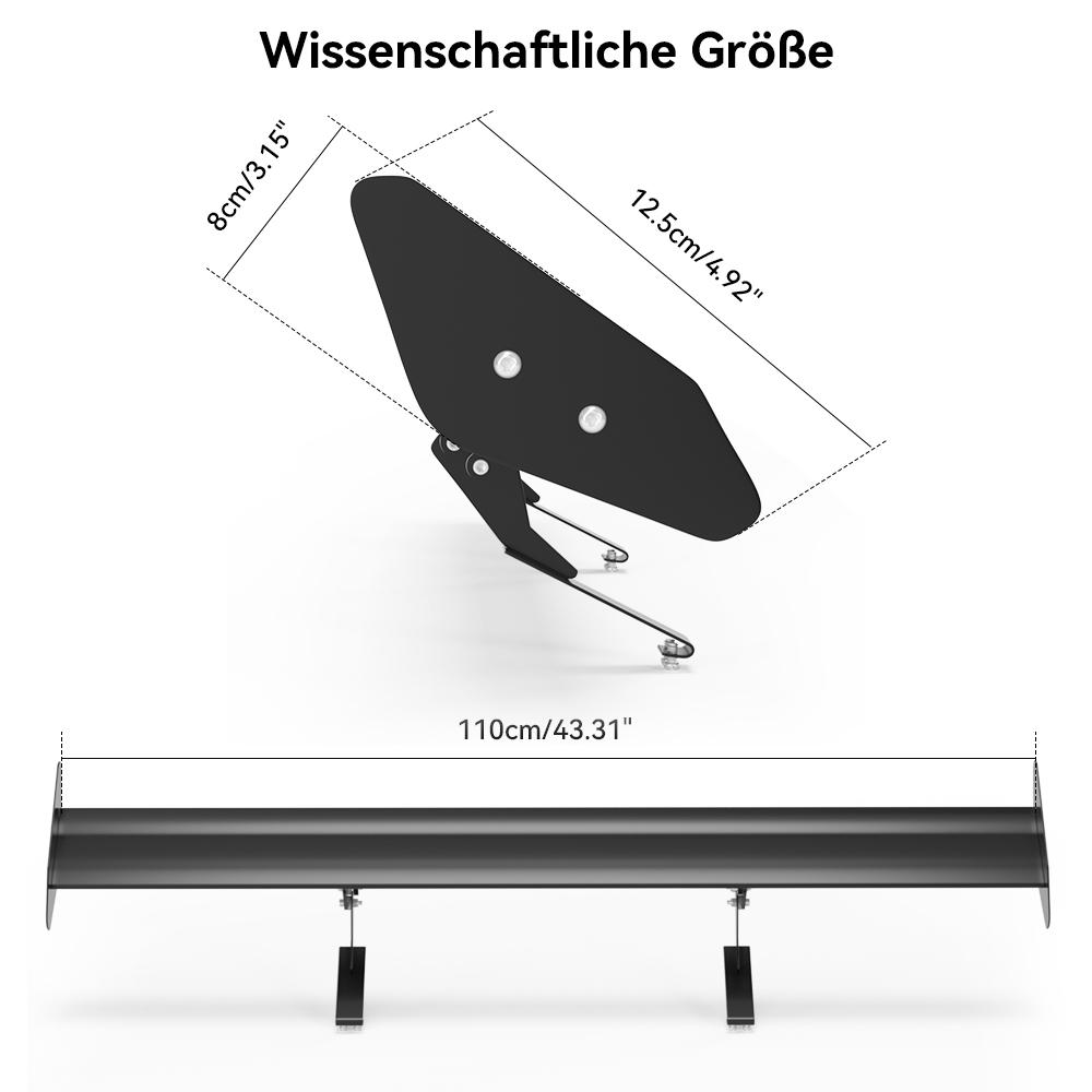 Universal Hatch Adjustable Aluminum GT Rear Trunk Wing Racing Spoiler Black 14#
