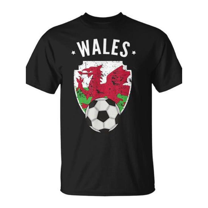 Wales Soccer Wales Flag Football Welsh Pride Roots Unisex T-Shirt | Casual Crew Neck, Slight Stretch Fabric, Regular Fit, All-Season Print S чёрный