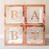 Set of 4 Baby Boxes with Letters Wedding Birthday Party Decoration Photo Props