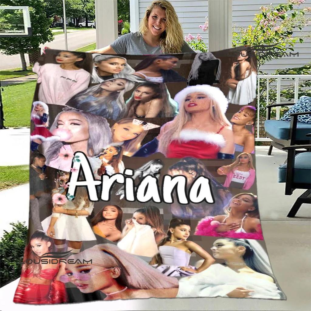 Singer Ariana grande printed blanket Flange Warm blanket soft and comfortable blankets bed linings cubre cama birthday gift