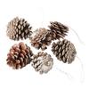 Christmas Decoration Fake Pine Cone Bedroom Garden Home Party 6pcs DIY Easy To Carry Exquisite Natural Wood Powder