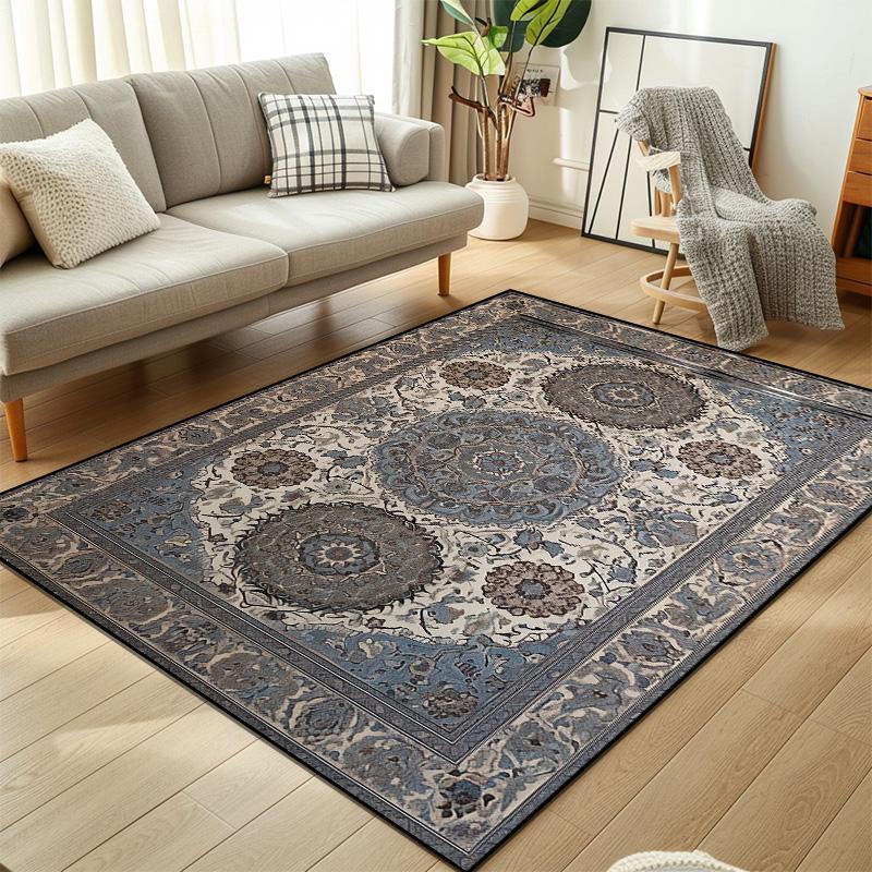 Vintage Ethnic Carpet Decoration Bedroom Retro Anti Slip Floor Mats Large Area Living Room Rug Washable Cloakroom Lounge Rug