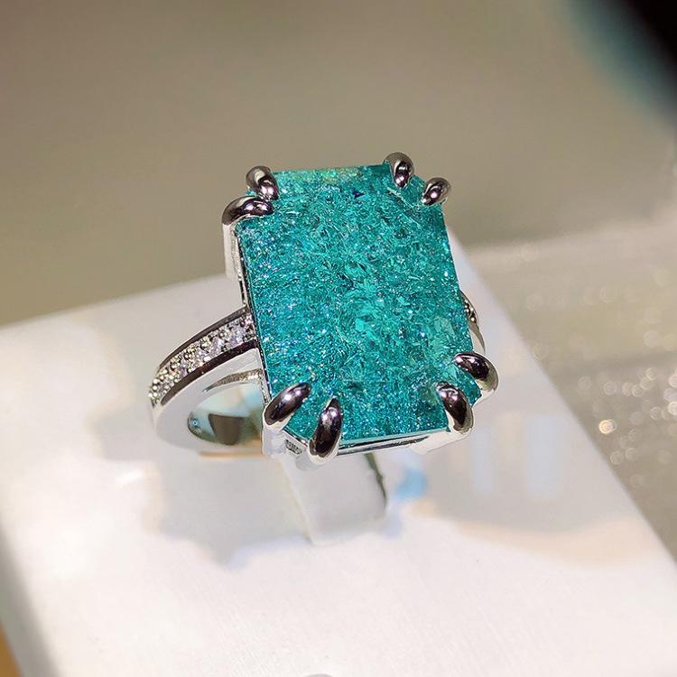 Ice Flower Stone Zircon Engagement Ring - European & American Style