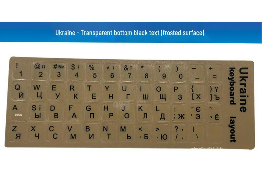 Kolorowe naklejki na klawisze językowe i numeryczne na komputery stacjonarne, tablety, laptopy