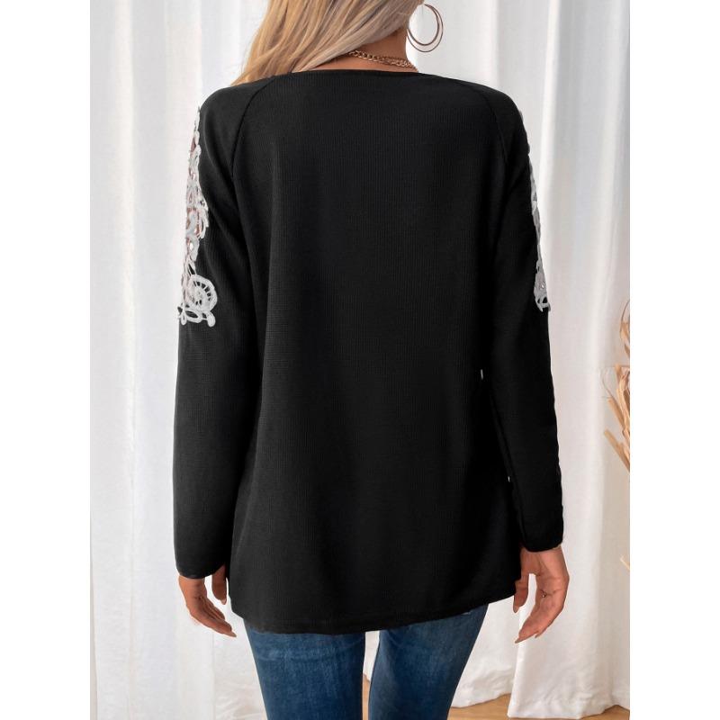 Autumn Winter Personality Loose Casual Embroidery Zipper Tee Women Long Sleeve All-match Pullover T-shirt Top