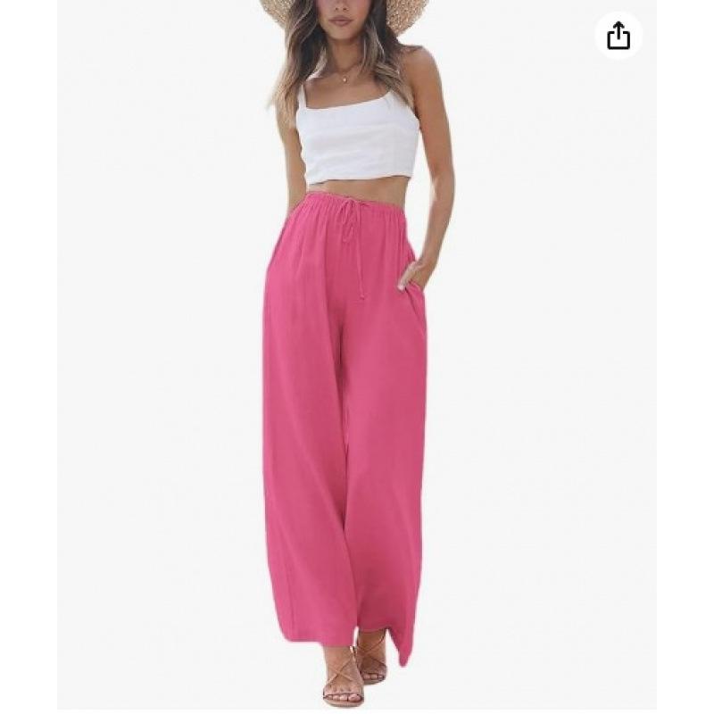 JKASHDK Women's Fashion Casual Solid Color Print High Waist Trousers Pants & Capris