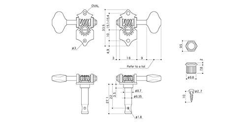 

Колок для гитары GOTOH [] SXB510V-06M-L3+R3-CK