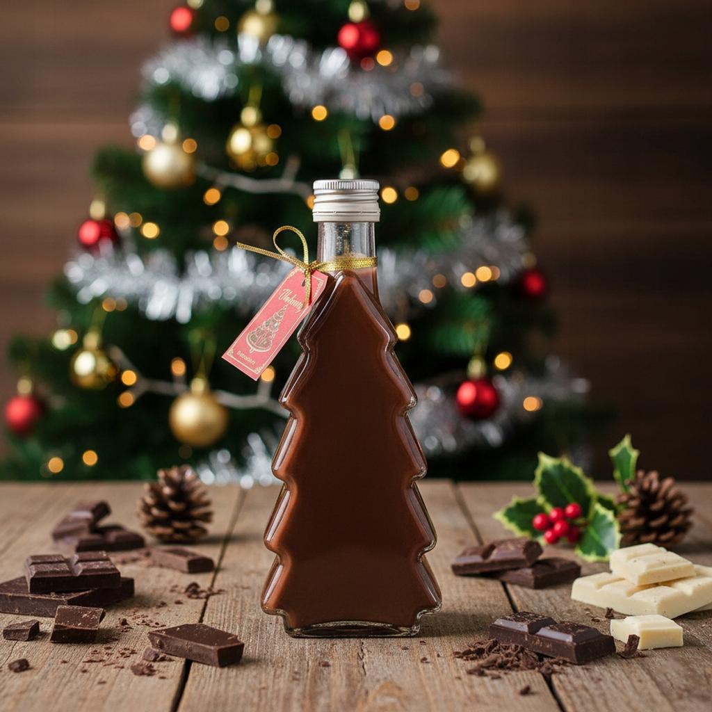 10x CHRISTMAS TREE BOTTLES 250ml FOR LIQUEURS GIFT WINE LIQUEUR SET