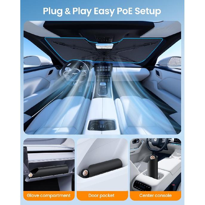 Car Windshield Sun Shade [2025 Upgrade] - Blocks 99.9% UV Rays | 99% Vehicles Compatibility Retractable Sun Shade For Car Windshield Shades For Front