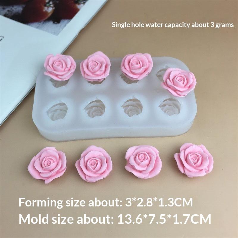 Mini Rosformad Silikonform Fondant Mousse Tårta Tvål Hartsform Gelé Godis Choklad Dekoration Bakverktyg