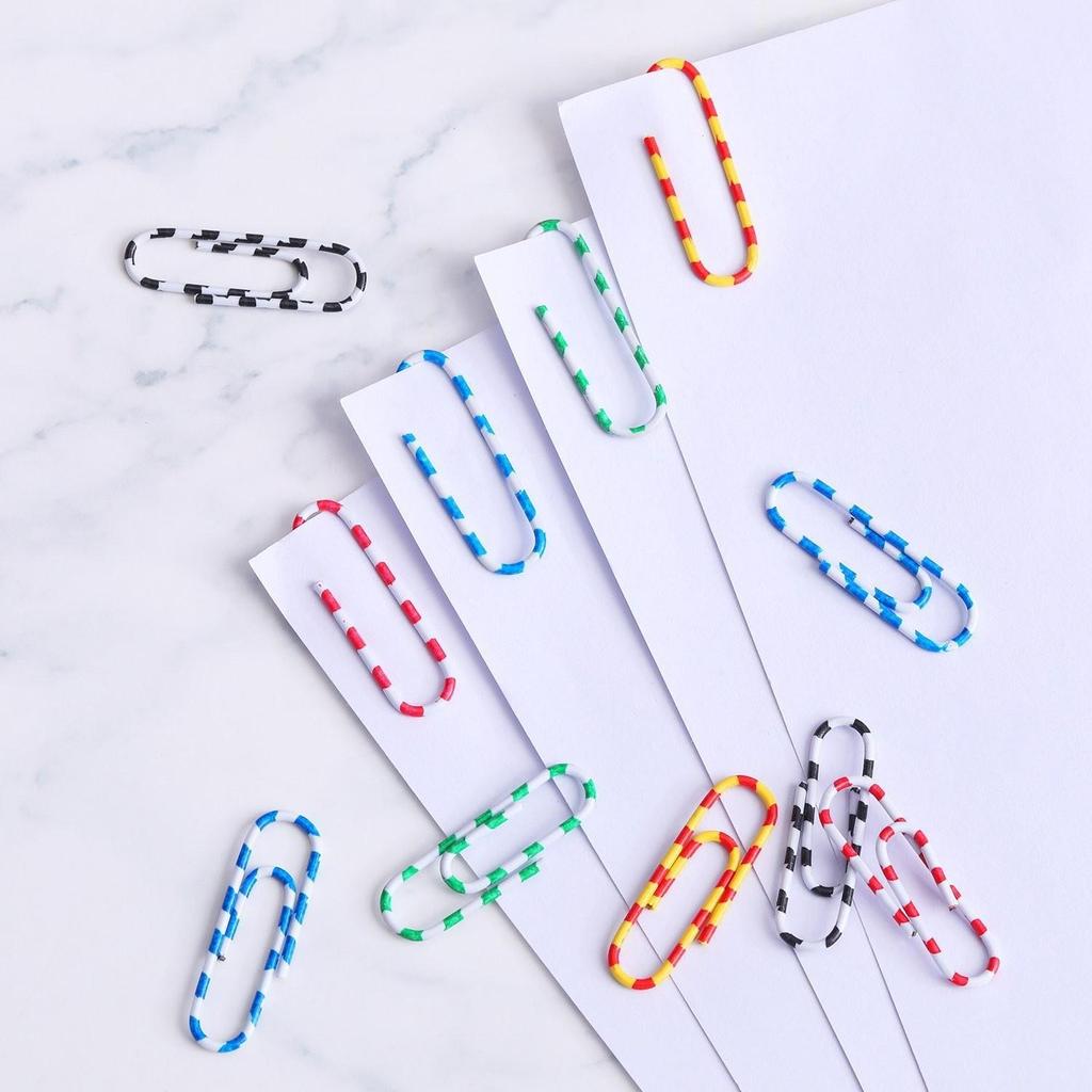 Creative Multicolor Rust-Proof Metal Paper Clips with Plastic Coating – Versatile Stationery Bookmarks