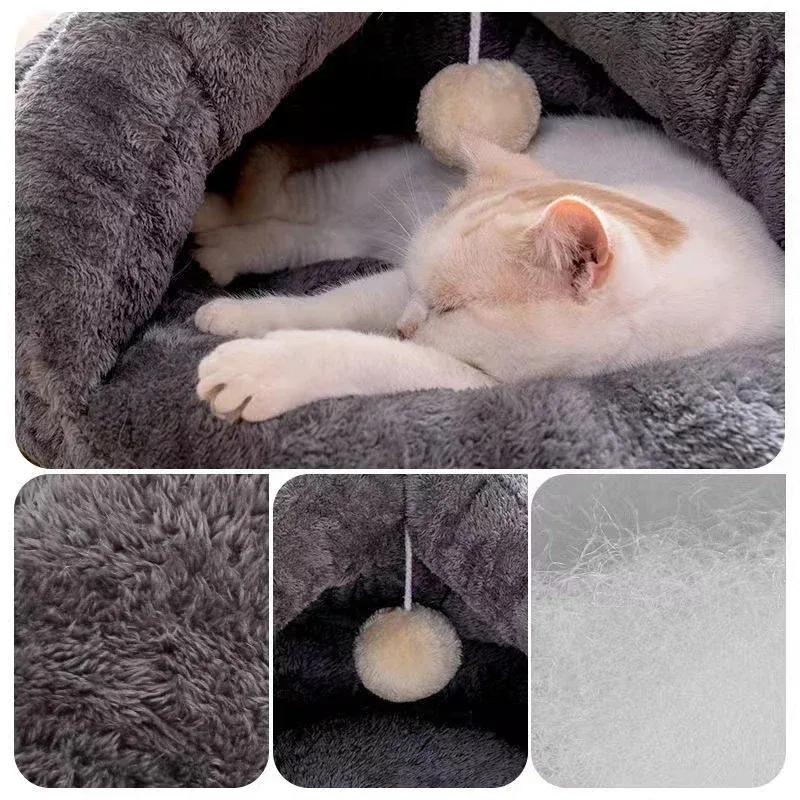 Triangle Soft Warm Pet Cat Dog bed Cave House Sleeping Bag Cushion Pad Tent Kitten Cozy Indoor Cushion Kennel Pet Accessories