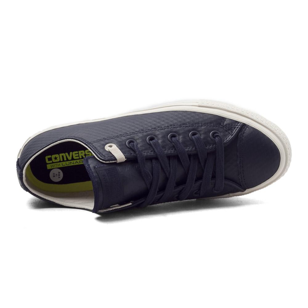 Converse Chuck Taylor II OX Pohodlné Jednoduché Nízké Plátěné Boty Unisex Tenisky Modré 153557C