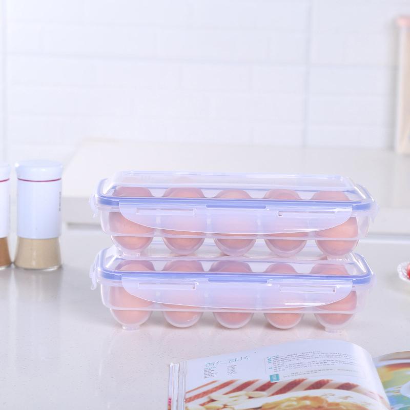 10 Grid Egg Tray Organizer Box with Lid Kitchen Refrigerator Container Portable Storage for Fresh Eggs Space Efficient