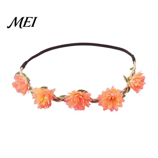 Artificial Flower Headband for Travel Headband, Crown, Headpiece, Boho Floral Wreath Gentle Style Hairband Dresses Wedding Birthday Festival