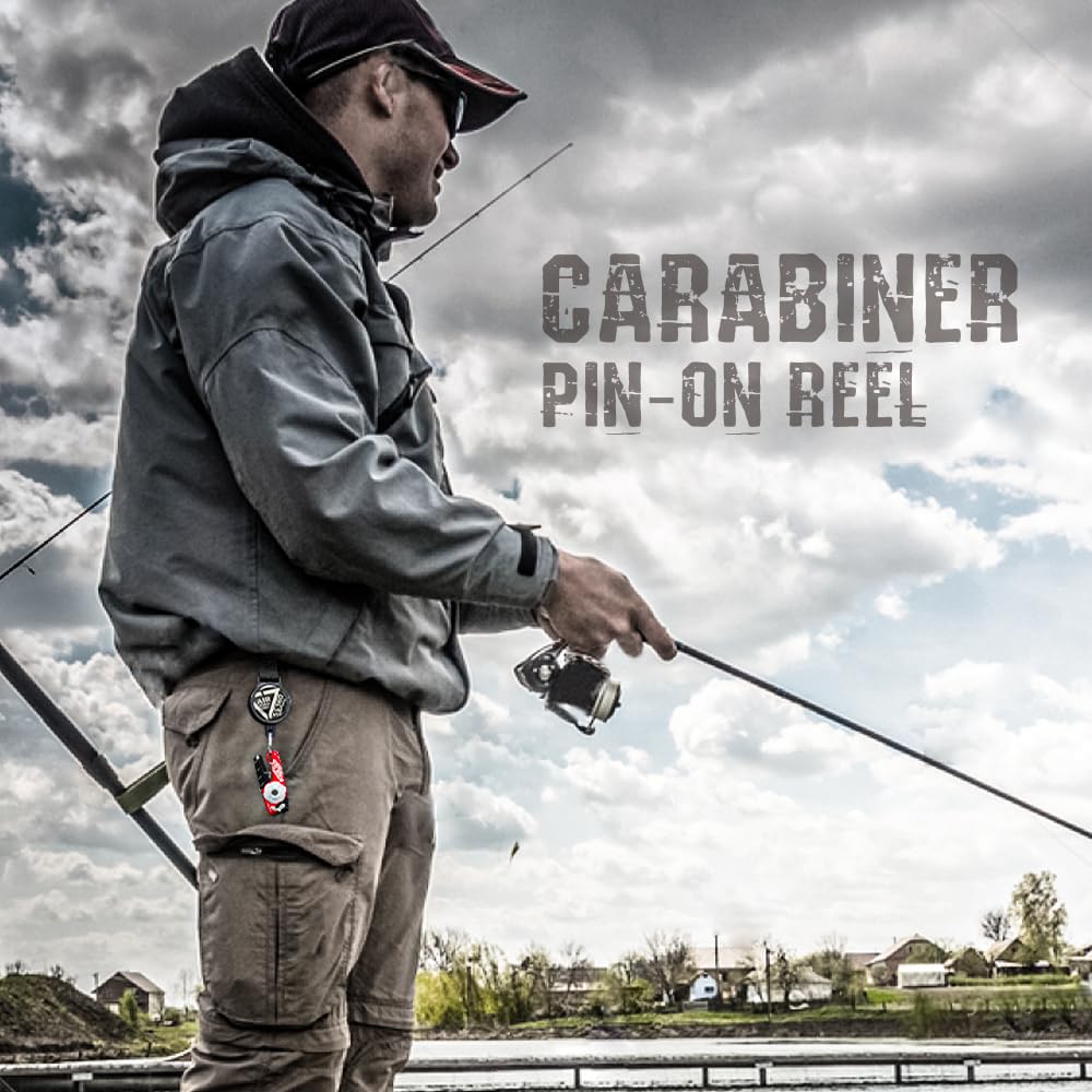 [DRESS] Carabiner Pin-on Reel Line Cutter, Scissors for Line, Knots, Leaders, PE Fishing, Portable, Lightweight, Compact, Keychain, Black