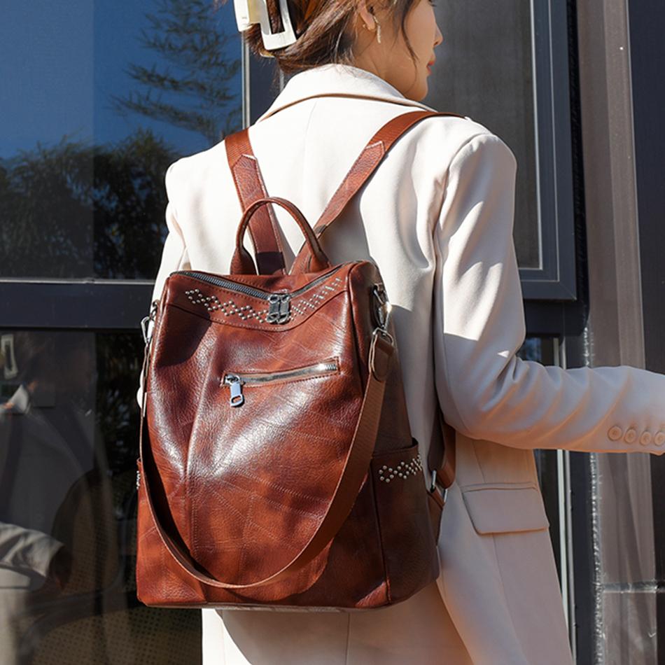 Mochila Escolar Mochilas De Cuero Sintetico Para Mujer Mochila