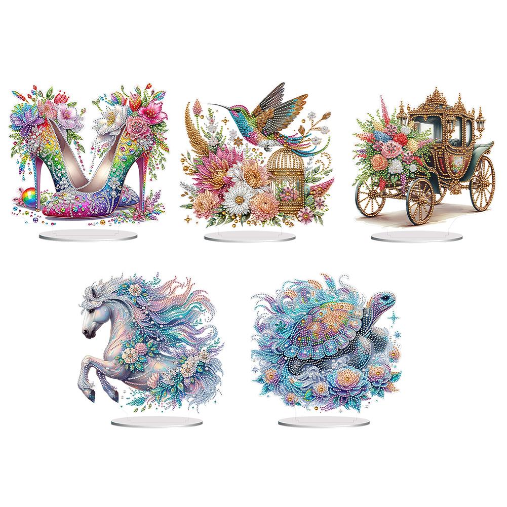 Acrylic Special Shape High Heels Desktop Diamond Art Kits Rhinestones Desktop Ornaments 5D DIY Diamond Art Tabletop Decorations