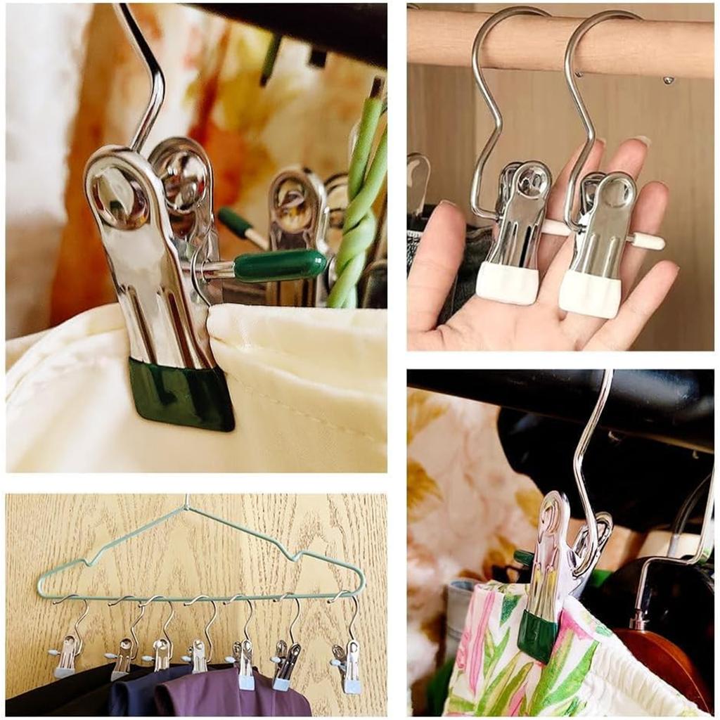20 PCS Boot Hanger Clips for Closet Pants Socks Towel Handbags Laundry Hooks with Clips Hanging Clips Clothes Pins