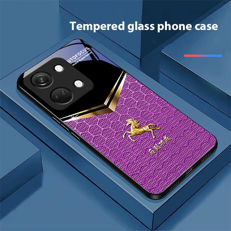 

Honeycomb Horse For OnePlus Nord 3 5 6T 7 Pro 8 12 10T Reno8 Lite 5G 10R Nord N30 Hard Shell Tempered Glass Phone Case Black For OnePlus 10R 5G