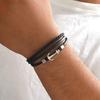 Creative Stainless Steel Boat Anchor Bracelet Multi-layer Woven Leather Accessory Jewelry