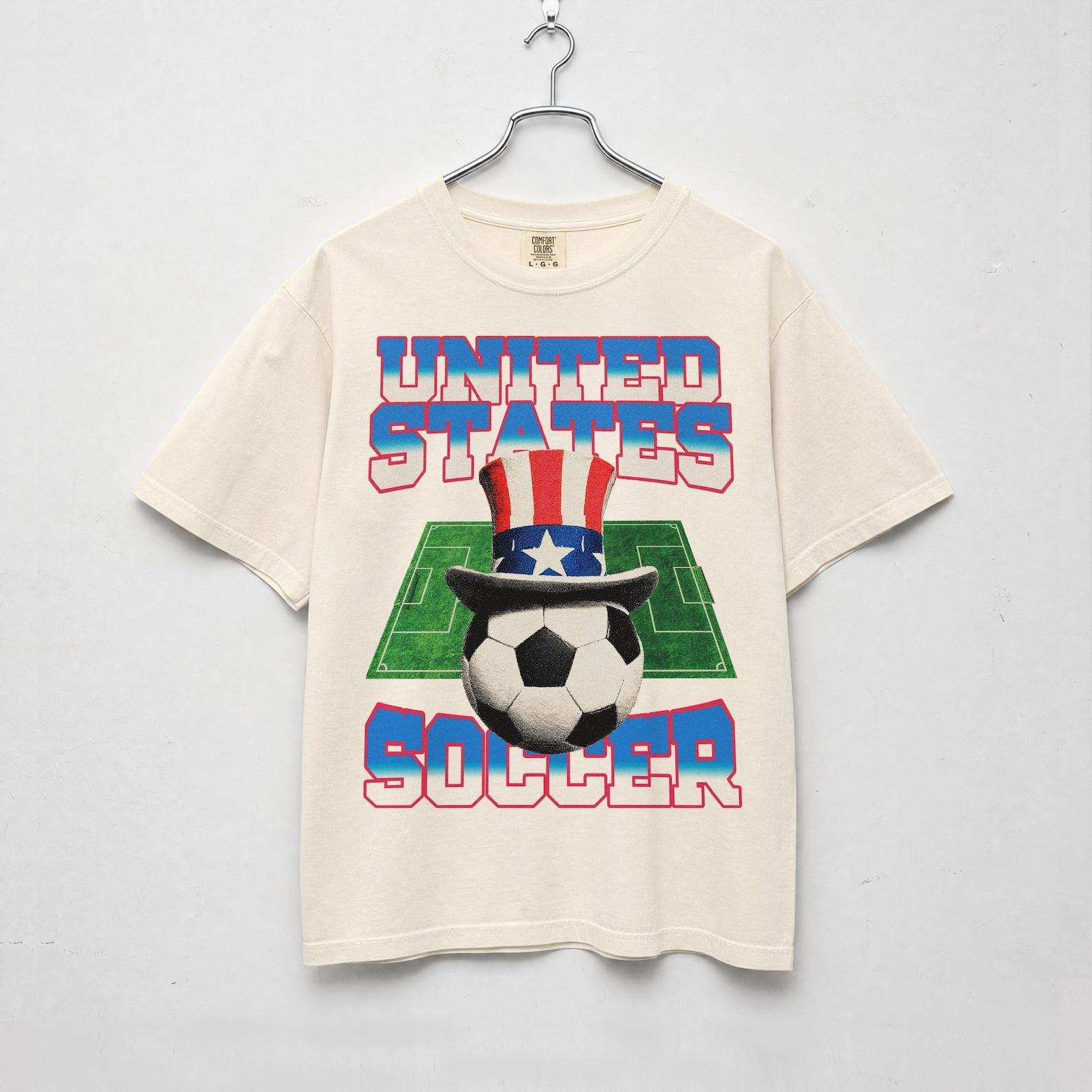 80s 90s United States Soccer Cup T-Shirt, Retro USA World Graphic Tee 2XL
