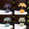 Crystal Money Tree Miniature Decor With Natural Gemstones For Feng Shui Wealth