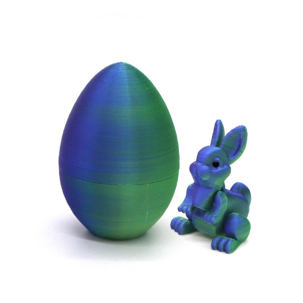 Easter 3D Printed Rabbit & Egg Ornaments - Movable Model Toys