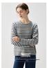 2026 Autumn/Winter Women's Cashmere Striped Loose Sweater - Elegant Round Neck, Slimming and Warm