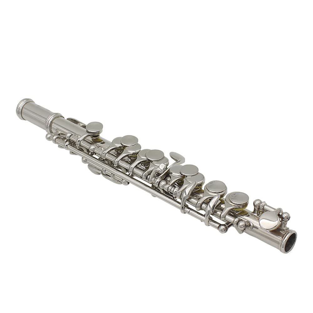 Cryfokt 16-hole Piccolo, Educational Wind Instrument for Band Performances for Beginners (silver), CRYFOKTTQK76I30GA-02