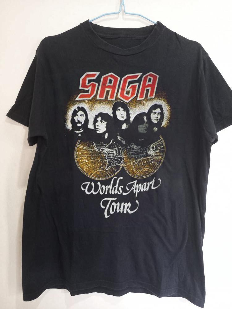 

SAGA Band WORLDS APART tour Adult Tee Unisex Shirt All Size WA164 Unisex T-Shirt M