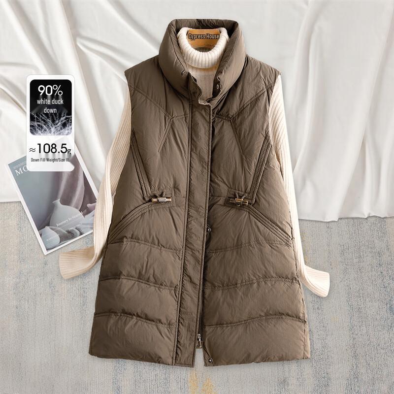 

Женский жилет средней длины Siboshe с воротником-стойкой, 90% пух M