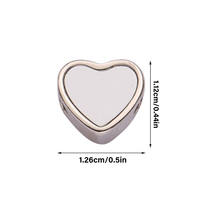 Alloy Heart Beads Featuring Distinctive Heat Transfer Craft Perfect for Handmade Jewelry Enthusiasts and Gift Seekers