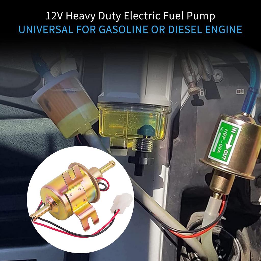 12V/24V Universal Electric Fuel Pump Low Pressure Bolt Fixing Wire Diesel Petrol HEP-02A For Car Carburetor Motorcycle ATV